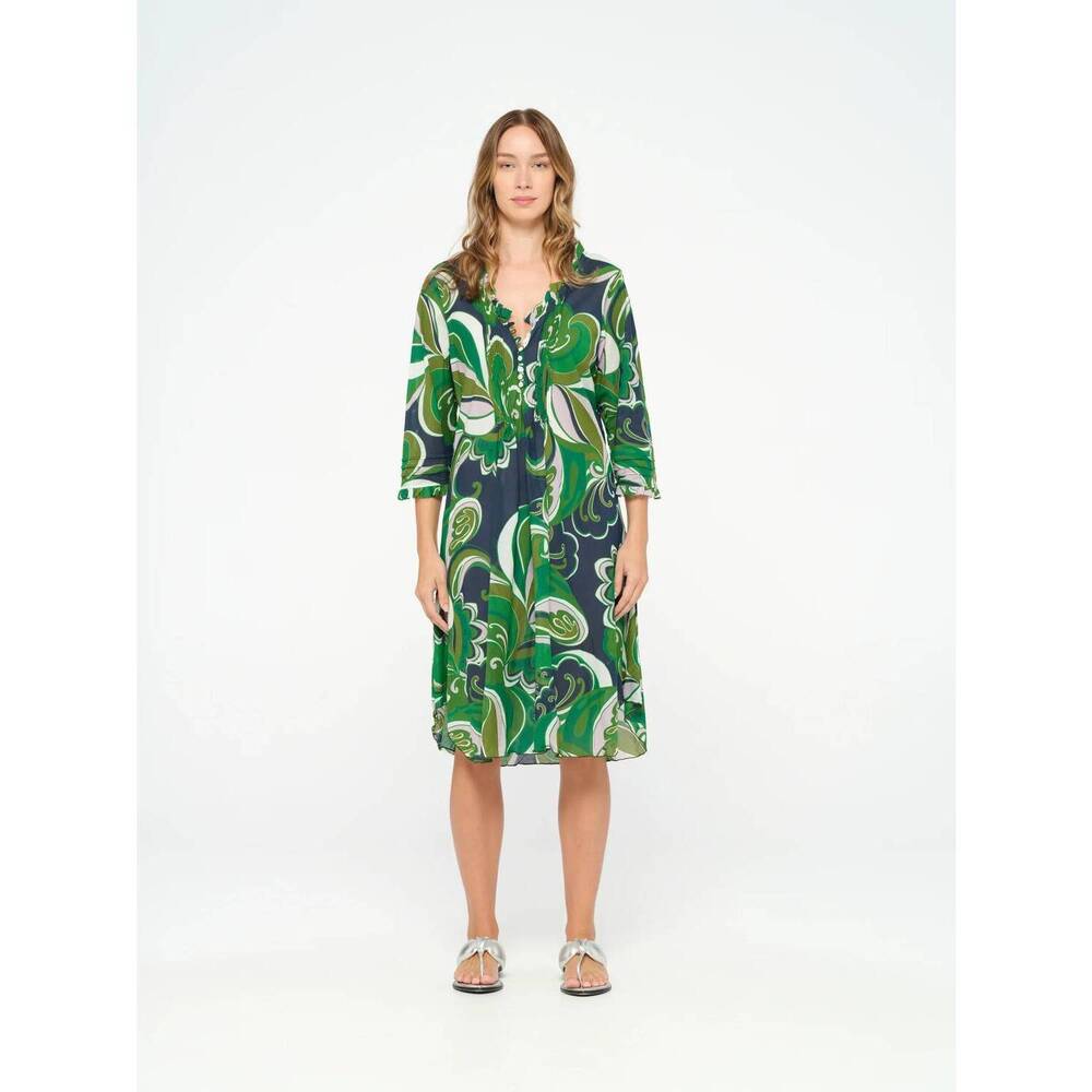 NEW ONESEASON costa nova middy poppy dress in emerald